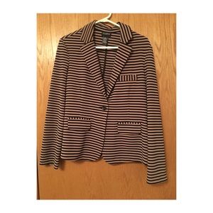 Tan & black striped blazer